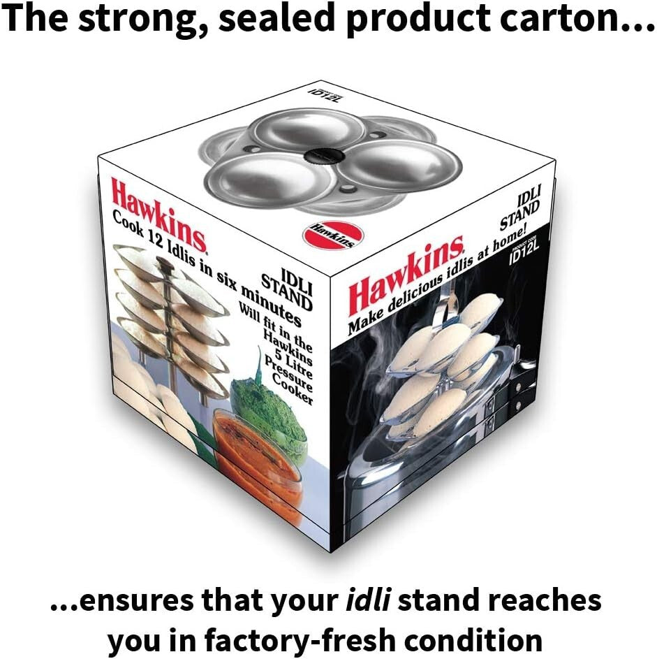 Hawkins 12 Idli Set for 5.0 Litre Pressure Cooker,Silver  Free Shipping